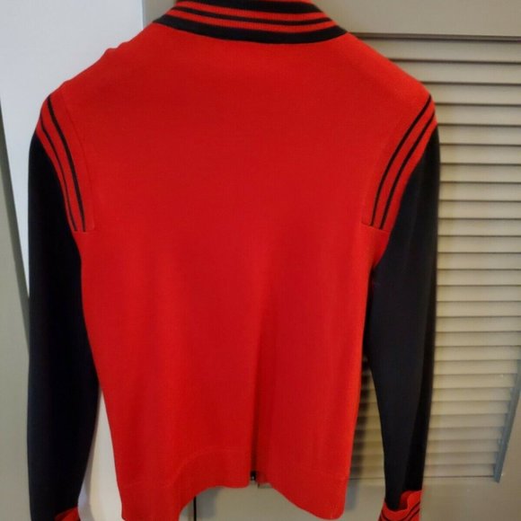 Neil Barrett Red Varsity Knit Track Jacket For Men - Picture 3 of 5